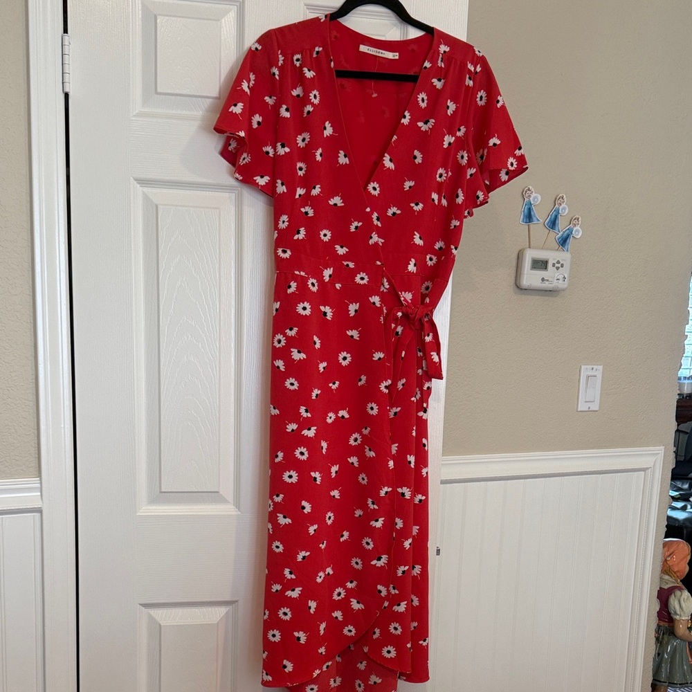 Ellison Red Floral Midi Dress